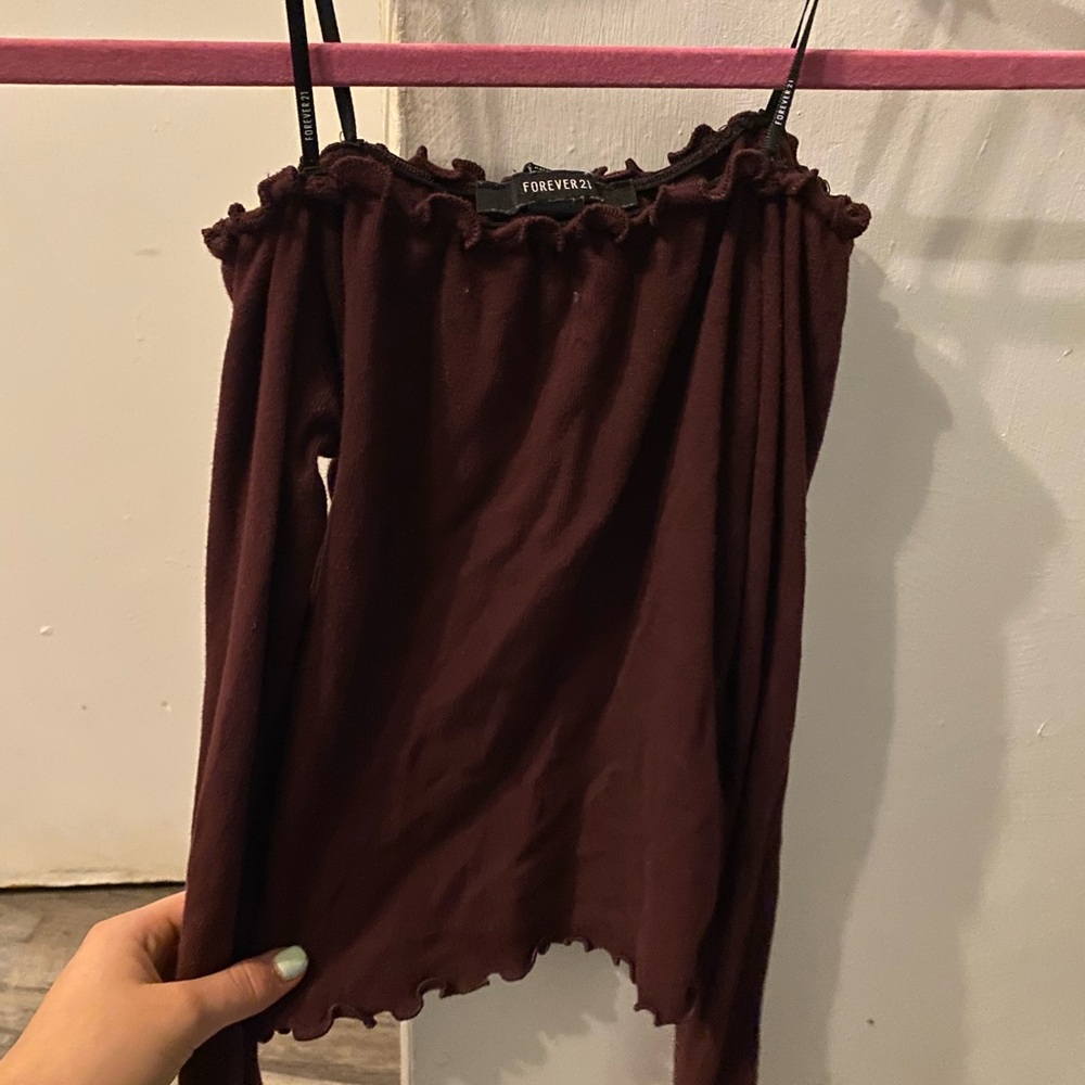 Forever 21 Dark Red Ruffled Camisole